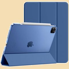 スマートカバーiPad ウェイクアップ/オートスリープ機能付き Pro Pencilワイヤレス充電対応 11用 iPadPro11インチ(2022/2021/2020/2018)保護ケース (紺) JEDirect