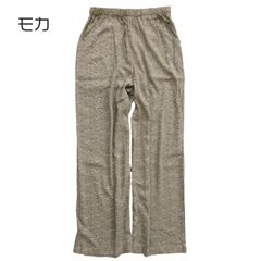 レーヨン　クレープ　ダマスク調プリント　リラックスパンツ　【モカ】　レディース　M~Lサイズ　ゆったり　涼しい　送料込み