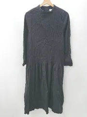 ◇ ⊇◎ Sunny clouds サニークラウズ コットン100% 長袖 ひざ下丈 ワンピース サイズM ブラック レディース E  【1506130013402】