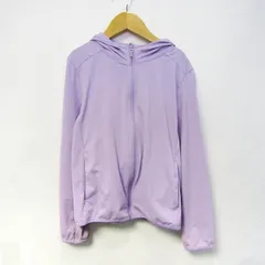 ユニクロ パーカー トップス ジップアップ ドライ UVカット エアリズム キッズ 女の子用 130サイズ パープル UNIQLO 【中古】
