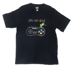 【中古】Tシャツ コントローラー＆ヨッシー柄 Tシャツ ブラック Mサイズ 「スーパーマリオブラザーズ35周年×ユニクロ」