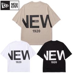 新品 NEWERA ニューエラ 正規品 半袖 Tシャツ ティーシャツ 半袖Tシャツ バック ロゴ プリント コットン ユニセックス メンズ レディース 白 ホワイト グレー ベージュ 黒 ブラック