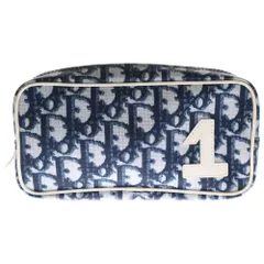 Christian Dior (クリスチャンディオール) トロッター ポーチ ネイビー PVC×パテントレザー