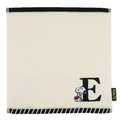 【メール便】スヌーピー ふわふわイニシャルハンカチタオル ピーナッツ ミニタオル キャラクター E