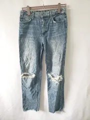 ◇ Θ JOE'S ジョーズ ボタンフライ ダメージ加工 デニム パンツ ジーンズ サイズ28 ブルー系 レディース E  【1507230016089】
