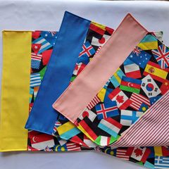 ランチョンマット　世界の国旗　 3枚セット　ハンドメイド　30×403