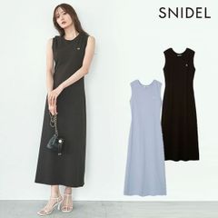 【爆速配送】【即納】 スナイデル SNIDEL ドレス 25春夏 ワンポイントカットワンピース ロング丈 ノースリーブ swco252164