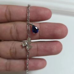 サファイア ダイヤモンド ブレスレット 18CM