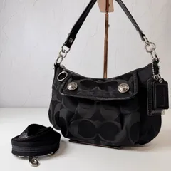 ✨Cランク   COACH　２wayバッグ　ショルダーバッグ　ハンドバッグ　bag　アクセサリーポーチ　ワンショルダー　キャンバス　シグネチャー　「54EL」