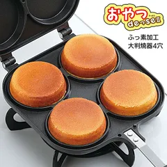 大判焼器 大判焼 回転焼き 今川焼き ふっ素加工 取り出しやすい おやつ キッチン 自宅用 調理器具 料理道具 【☆80】/ふっ素加工大判焼器4穴