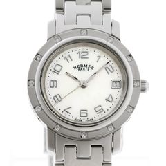 エルメス / HERMES　クリッパー ナクレ　CL4.230　12P ダイヤモンドベゼル　ホワイトシェル　クオーツ 【中古】 商品番号 A-158739
