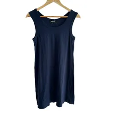 ZUCCA(ズッカ) ワンピース サイズM レディース - ネイビー クルーネック/ノースリーブ/ひざ丈