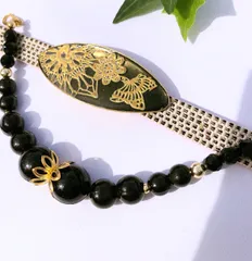 1067黒に金　帯留めと羽織紐　帯留　三分紐　真田紐　長羽織　着物羽織　黒