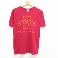 L/古着 半袖 ビンテージ Tシャツ メンズ 00s STATE コットン クルーネック 赤 レッド 25may07 中古