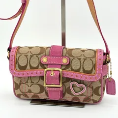 【美品】COACH シグネチャー ポシェット ショルダーバッグ ピンバッジ