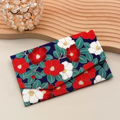 袱紗 ふくさ マグホック式 ちりめん 椿柄 ピンク系 薄ピンク 慶事用（お祝い 結婚式 記念日 パーティ 二次会 ご祝儀） 和雑貨_SOU 2338-tsu-ho