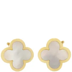 ヴァンクリーフアーペル Van Cleef & Arpels イヤリング ピュア アルハンブラ K18YG マザーオブパール イエローゴールド×パールホワイト 750YG 18K 【中古】のサムネイル