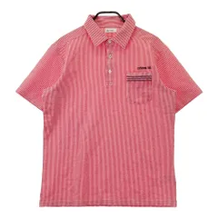 サイズ：O ADIDAS GOLF アディダスゴルフ N60951 半袖ポロシャツ シアサッカー ギンガムチェック柄 レッド系 [240101250974]# ゴルフウェア メンズ ストスト