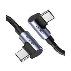 （まとめ） ユーグリーン USB-C to USB-C 両端L字 急速充電ケーブル 100W 2m 70698 1本 【×2セット】