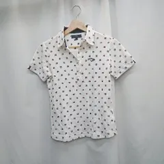 ◇ ⊂ Φ Callaway キャロウェイ 総柄 半袖 ポロシャツ サイズM ホワイト ブラック ピンク レディース E  【1505220009844】