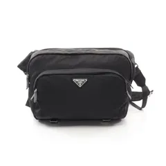 【美品/ギャランティ付属】PRADA ウエストバッグ　ナイロン×レザー　黒 2025年最新】[プラダ]PRADA メンズ TESSUTO MONTAGN ナイロン