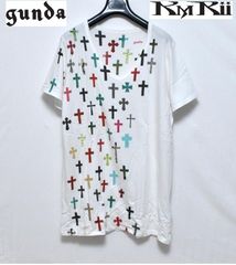 新品 gunda × kmrii クロス Tシャツ Vネック ガンダ ケムリ コラボ 十字架