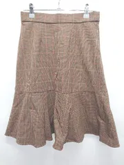 ◇ ⊇ 組曲 クミキョク グレンチェック 膝丈 マーメイド スカート サイズ1 ブラウン系 レディース E  【1505290037501】