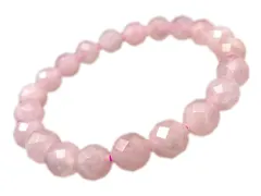 64面カット ローズクォーツ ブレスレット 8mm パワーストーン ブレスレット レディース 天然石 数珠 アクセサリー