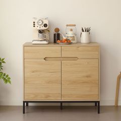 最終お値下げ！【美品】コンセント付き 木目調モダンキャビネット 4