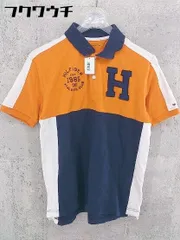 ◇ TOMMY HILFIGER キッズ 子供服 半袖 ポロシャツ サイズL （12-14） オレンジ ネイビー ホワイト メンズ 1002802491689