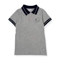 agnès b. ENFANT アニエスベー アンファン 鹿の子 半袖 ポロシャツ 12ans/グレー キッズ ガール