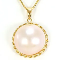 K18YG　ネックレス　necklace　マベパール　総重量約6.6g　約42cm