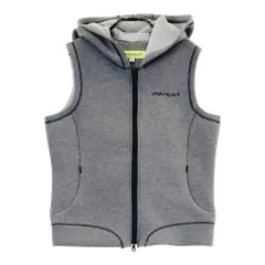 サイズ：42 VIVA HEART ビバハート  フード付 ジップベスト ダンボールニット  グレー系 [240101401655] ゴルフウェア レディース ストスト