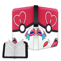 トレカ ファイル カードバインダー カード ファイル 4ポケットバインダー400枚のカード収納可能 トレカやカードゲームの収納に人気 誕生日・お正月・クリスマスプレゼント (ピンクA) 0