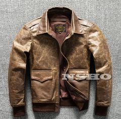 上質　メンズ　レザー　ジャケット カウハイド 復刻30s USAF TYPE A-2 フライトジャケット  タンニンなめし 染料仕上げ オイルレザー 牛革 9TUZb6AYG7HyF6yKnLxQRK.jpg@jpg