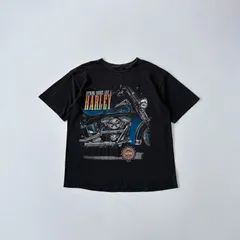 90s USA製　ハーレーダビッドソン　両面プリント　Tシャツ　シングルステッチ　ヴィンテージ　ブラック T785 D6