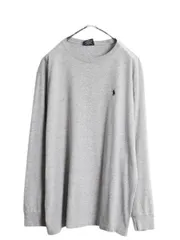 【お得なクーポン配布中!】 90s ポロ ラルフローレン 長袖 Tシャツ メンズ М / 古着 90年代 オールド ロンT ワンポイント ロングスリーブ カットソー クルーネック 灰