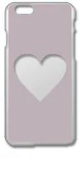 【新品未使用】iPhone6 Plus / 6s Plus アイフォン6sプラス クリア ハードケース (グレージュ) ハート窓 アレンジ くすみカラー カバー スマホケース cl-iphone6plus-366