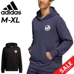 アディダス パーカー プルオーバー メンズ ゴルフウェア adidas GOLF ADICROSS ボールエンブレム 長袖 フーディー ルーズ 男性 紳士用 ゴルフパーカー 裏毛 フード付き スウェットシャツ パーカ スポーツウエア スエット トップ