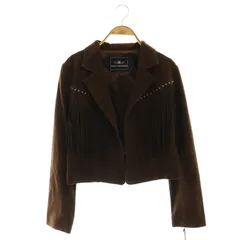 グレースコンチネンタル GRACE CONTINENTAL スエードフリンジジャケット ブルゾン 2 茶 ブラウン /YQ ■OS