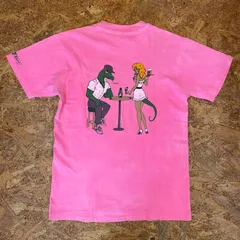 '80s USA製 Hanes LOUNGE LIZARDS プリントTシャツ M ピンク 80年代 ヘインズ 半袖 ショートスリーブ ヴィンテージ ユーズド USED 古着 MADE IN USA