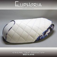 □【DIO ディオ AF34 AF35 SR ZX】張替え済♪　カスタムシート　白/迷彩/紫/ダイヤ柄《Euphoria》□MK52317