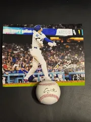 大谷翔平選手 直筆サインボール・ボールケース付と高画質フォト2L判