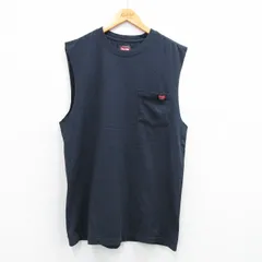 L/古着 ラングラー ノースリーブ Tシャツ メンズ 胸ポケット付き ロング丈 コットン クルーネック 黒系 ブラック 25jul12 中古