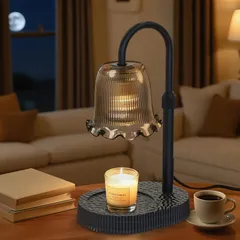 - 4段階調光、タイマー機能、おしゃれなデザインブラック（複数カラー） 高さ調節可能キャンドルウォーマーランプ