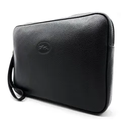 ✨良品✨ LONGCHAMP ロンシャン クラッチバッグ ポーチ ブラック 黒 レザー シボ革 革 型押しロゴ ゴールド金具 ユニセックス 男女兼用 メンズ レディース
