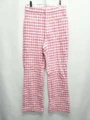 ◇ ⊂ ZARA ザラ チェック フレア パンツ サイズEUR XS USA XS MEX 24 ピンク ホワイト レディース E  【1507010004305】