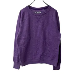 Champion 無地スウェット トレーナー M パープル チャンピオン シンプル Vガゼット ラグラン プルオーバー カットソー 冬物 a709-6509