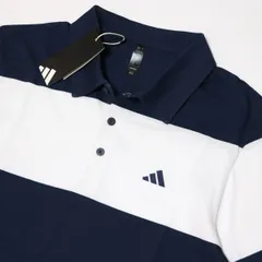 ○送料390円可能商品 アディダス ゴルフ ADIDAS GOLF 新品 メンズ 吸汗速乾 ボーダー 半袖 ポロシャツ 白紺 Lサイズ[IU4353-L]三 弐★QWER