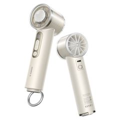 TORRAS ハンディファン 冷却プレート 手持ち扇風機 【2025新登場・COOLiFY iva】 携帯扇風機 小型 100段階 扇風機 ハンディ 静音 Type-c 充電　5000mAh カラビナ付き ミニ扇風機 プレゼント アイボリー
